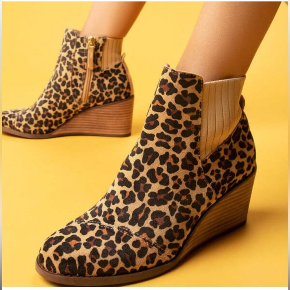 ⭐️TOMS Sadie Boot Size 8 Tan Leopard Print⭐️ NWT